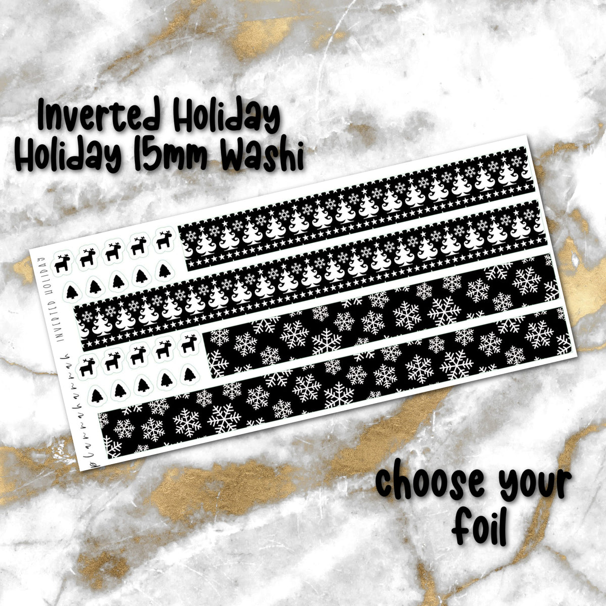 Inverted Holiday | Foiled Holiday 15mm Washi Overlay