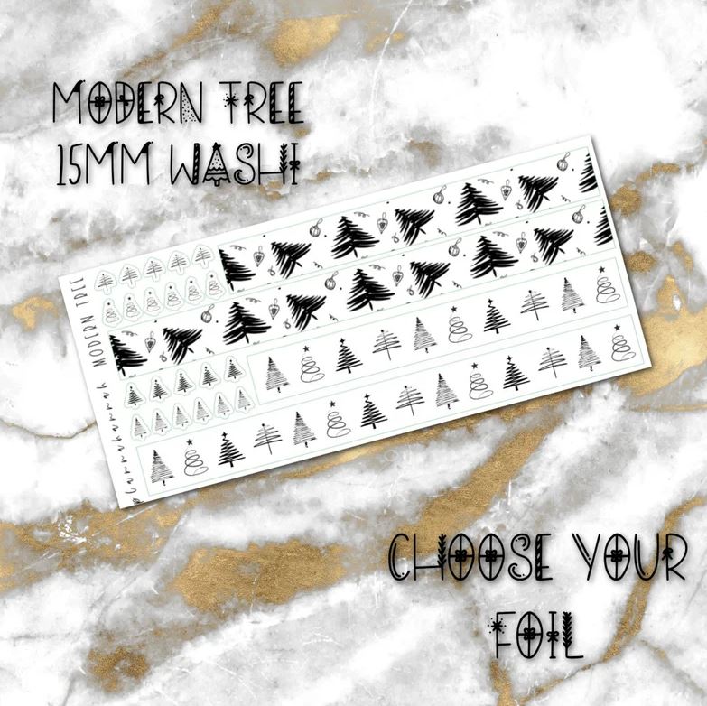 Modern Tree | Foiled Holiday 15mm Washi Overlay