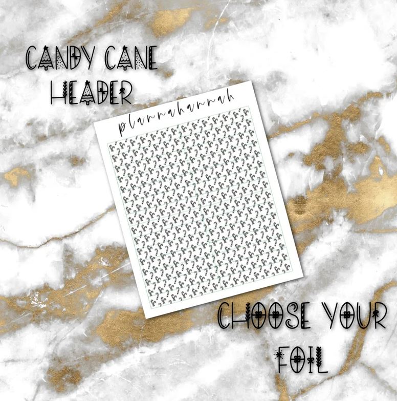 Candy Cane | Foiled Holiday Headers