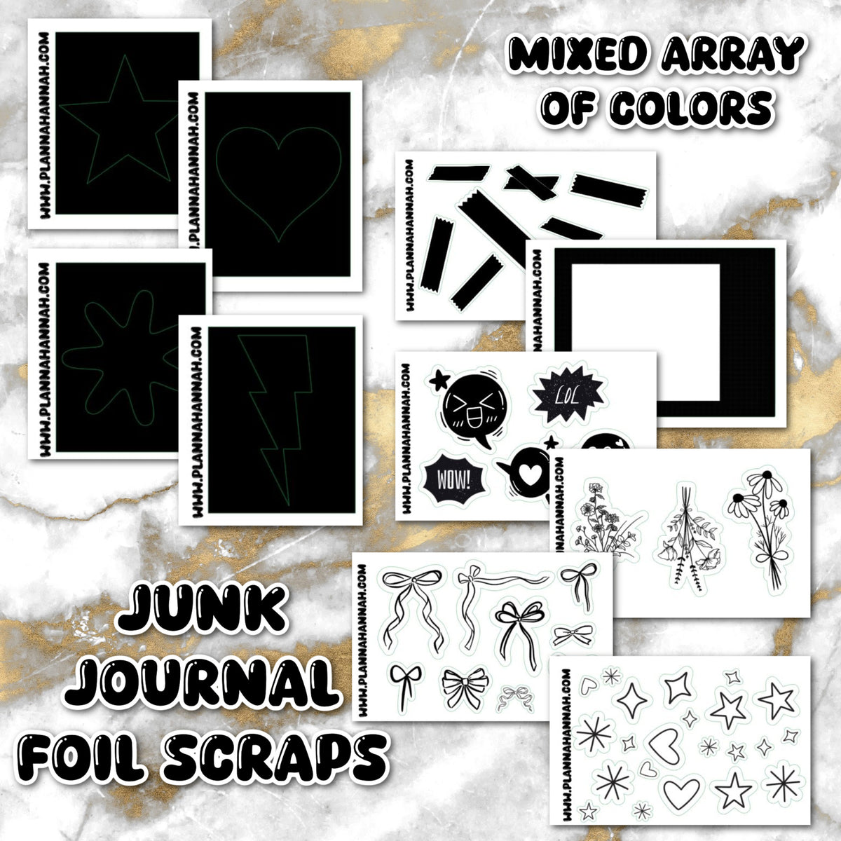 Junk Journal V1 | Mixed Foil Journaling Stickers