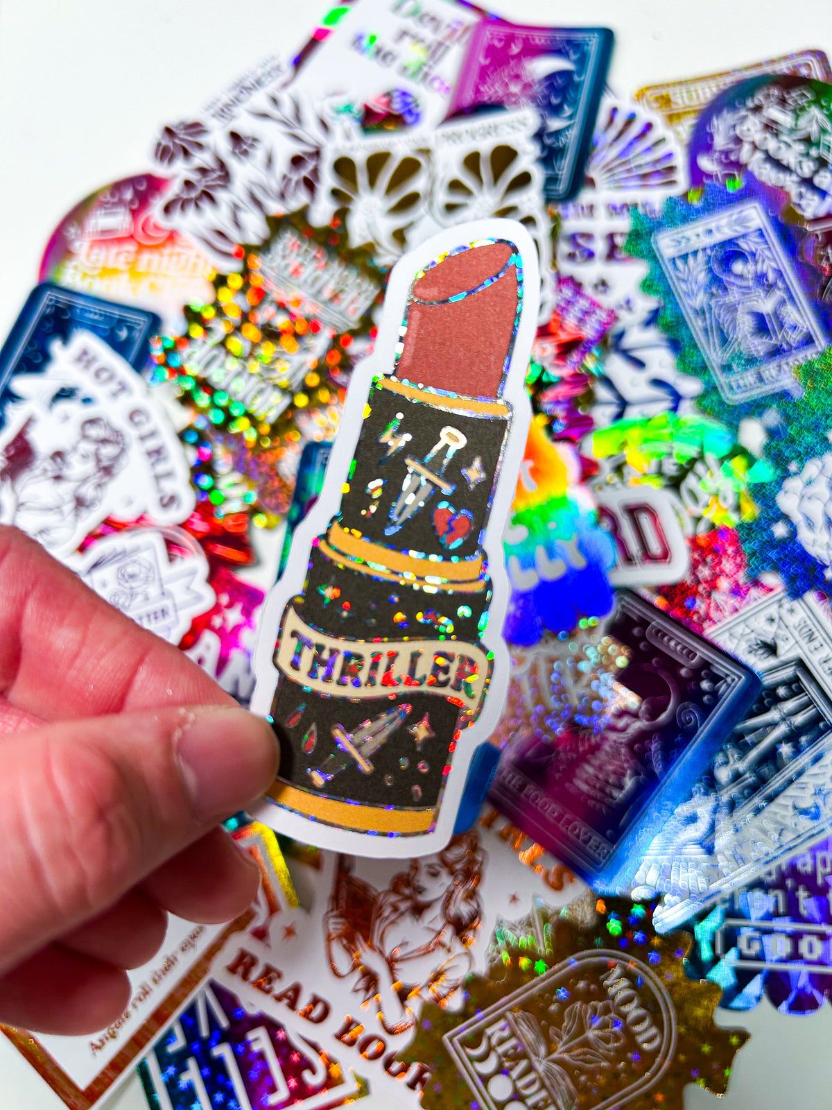 Thriller Lipstick | Holographic Foiled Die Cut *NOT WATERPROOF*