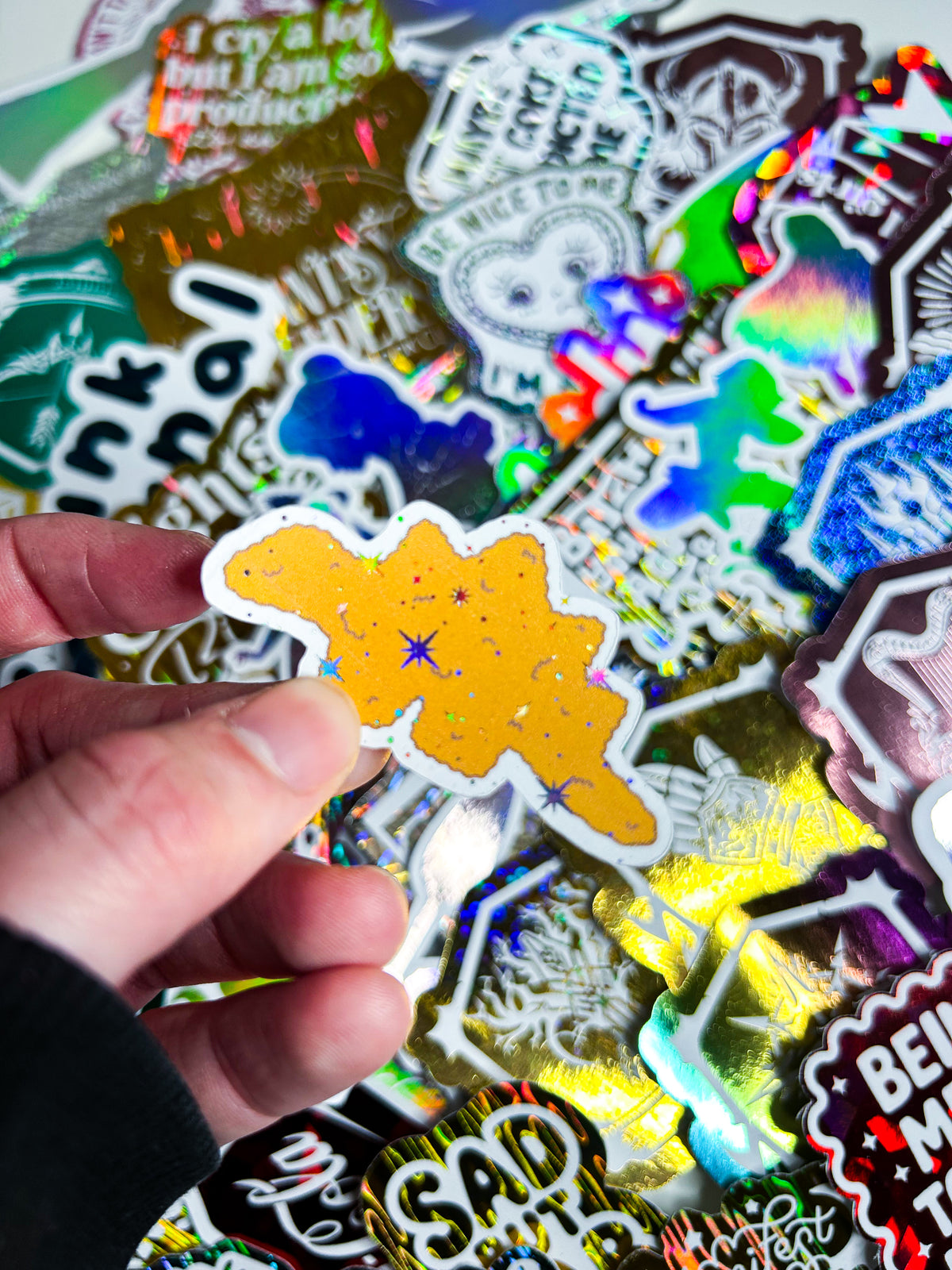 Dino Nugget Stegosaurus | Holographic Foiled Die Cut *NOT WATERPROOF*