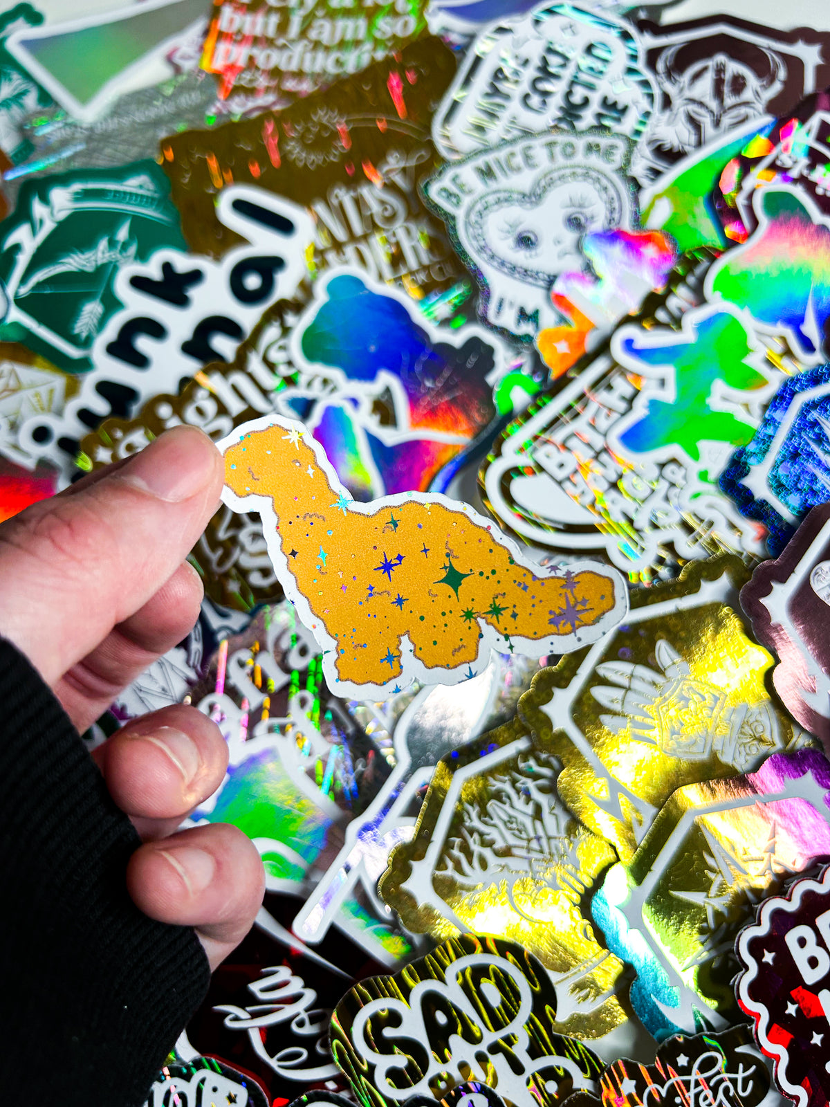 Dino Nugget Brachiosaurus | Holographic Foiled Die Cut *NOT WATERPROOF*
