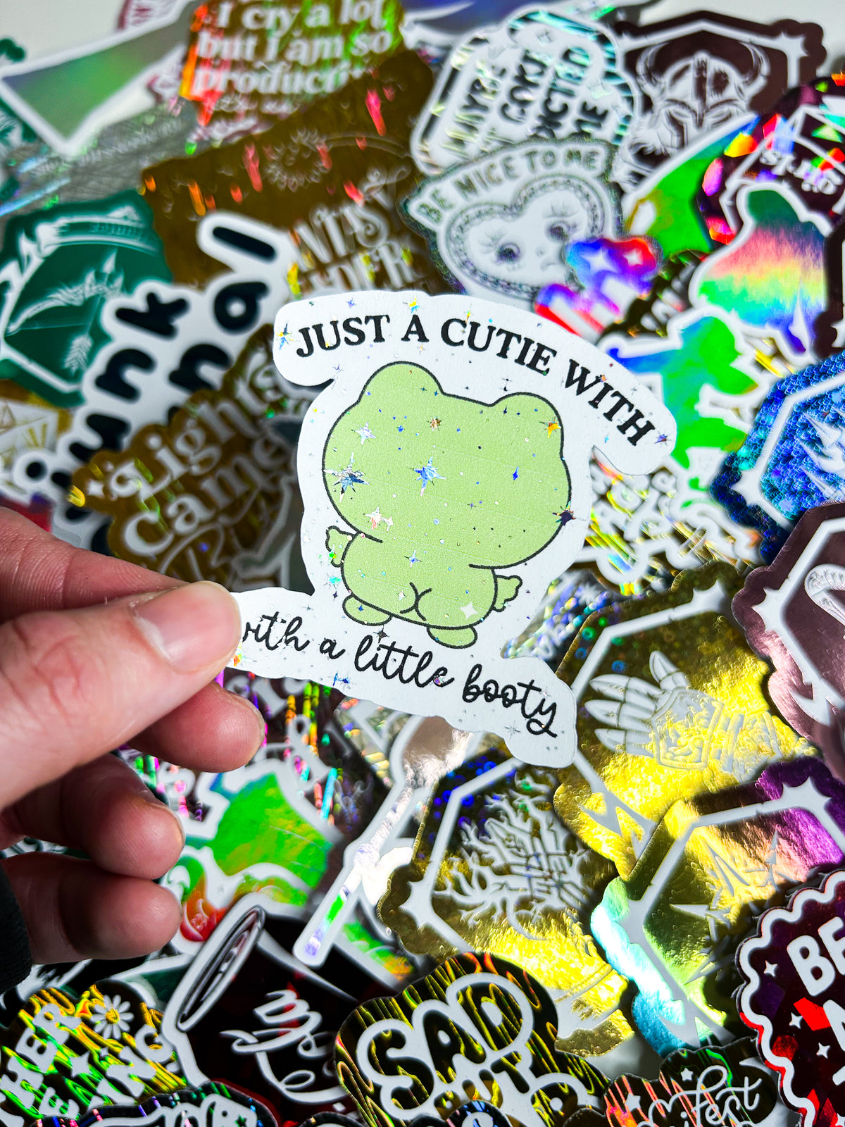 Little Booty | Holographic Foiled Die Cut *NOT WATERPROOF*