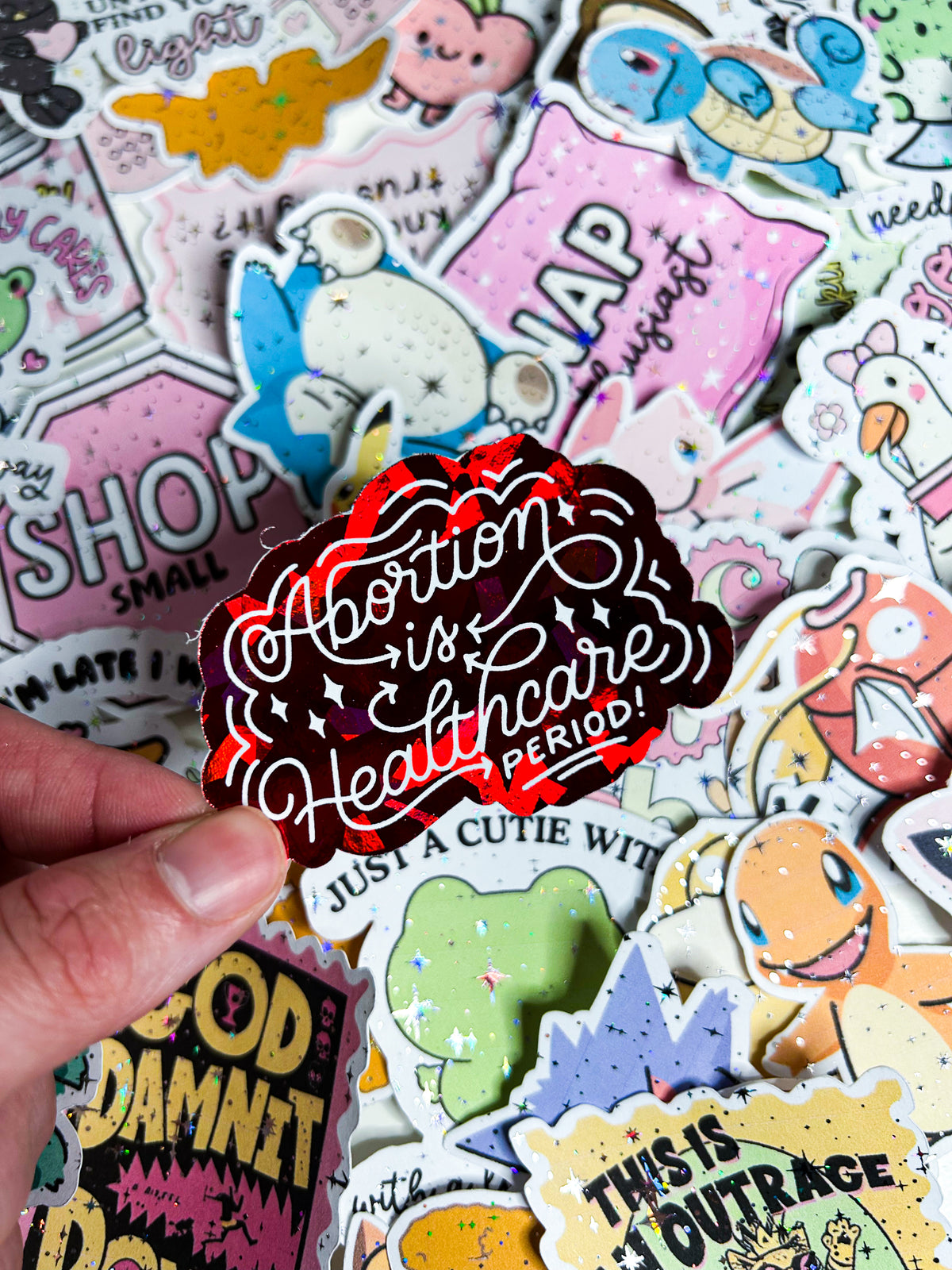 Abortion is Healthcare | Foiled Die Cut Sticker *NOT WATERPROOF*
