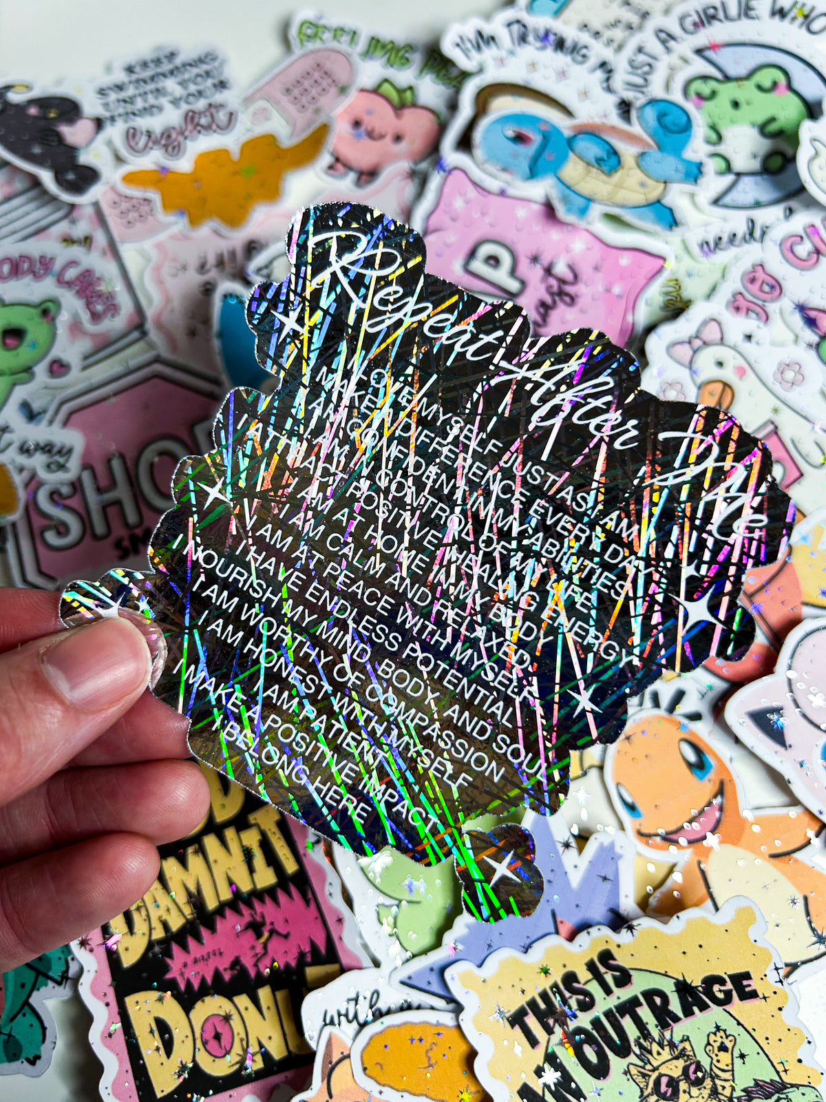 Repeat After Me | Foiled Die Cut Sticker *NOT WATERPROOF*