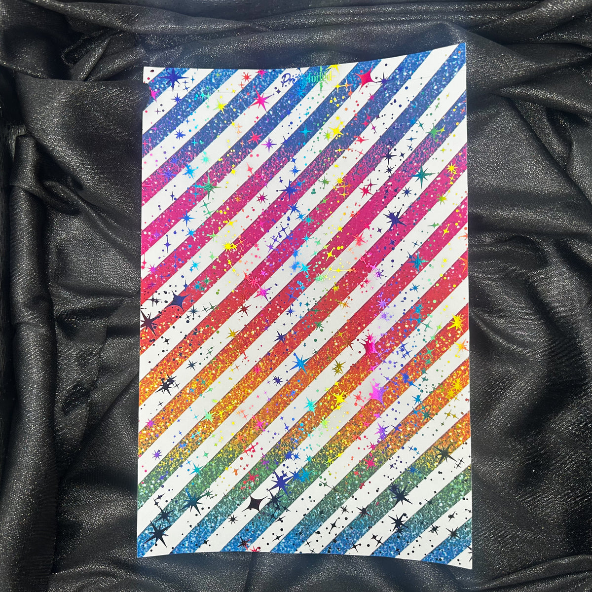 Glitter Stripes | Foiled Background A5 Paper