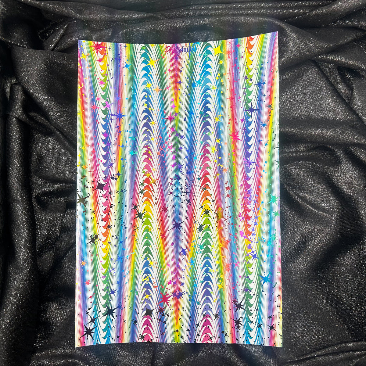 Wavy Rainbow | Foiled Background A5 Paper