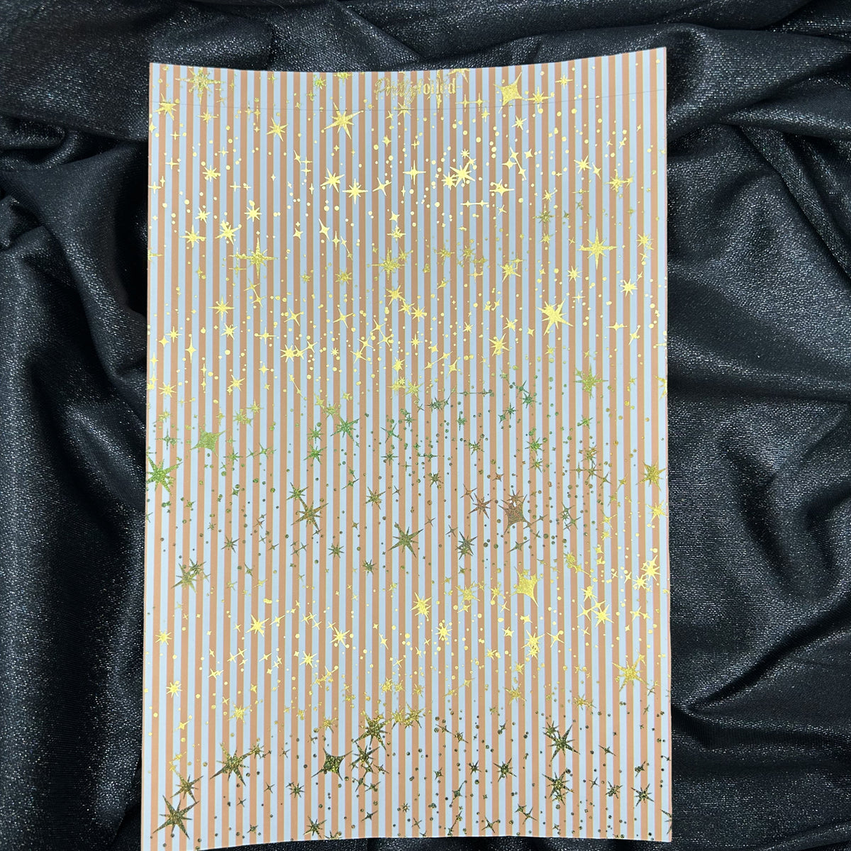 Creamsicle Stripes | Foiled Background A5 Paper
