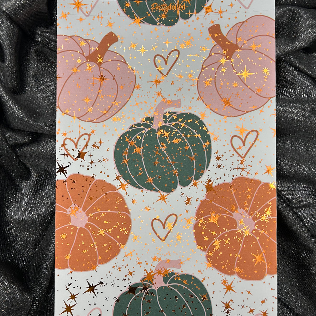 Pumpkin Love | Halloween Foiled Background A5 Paper