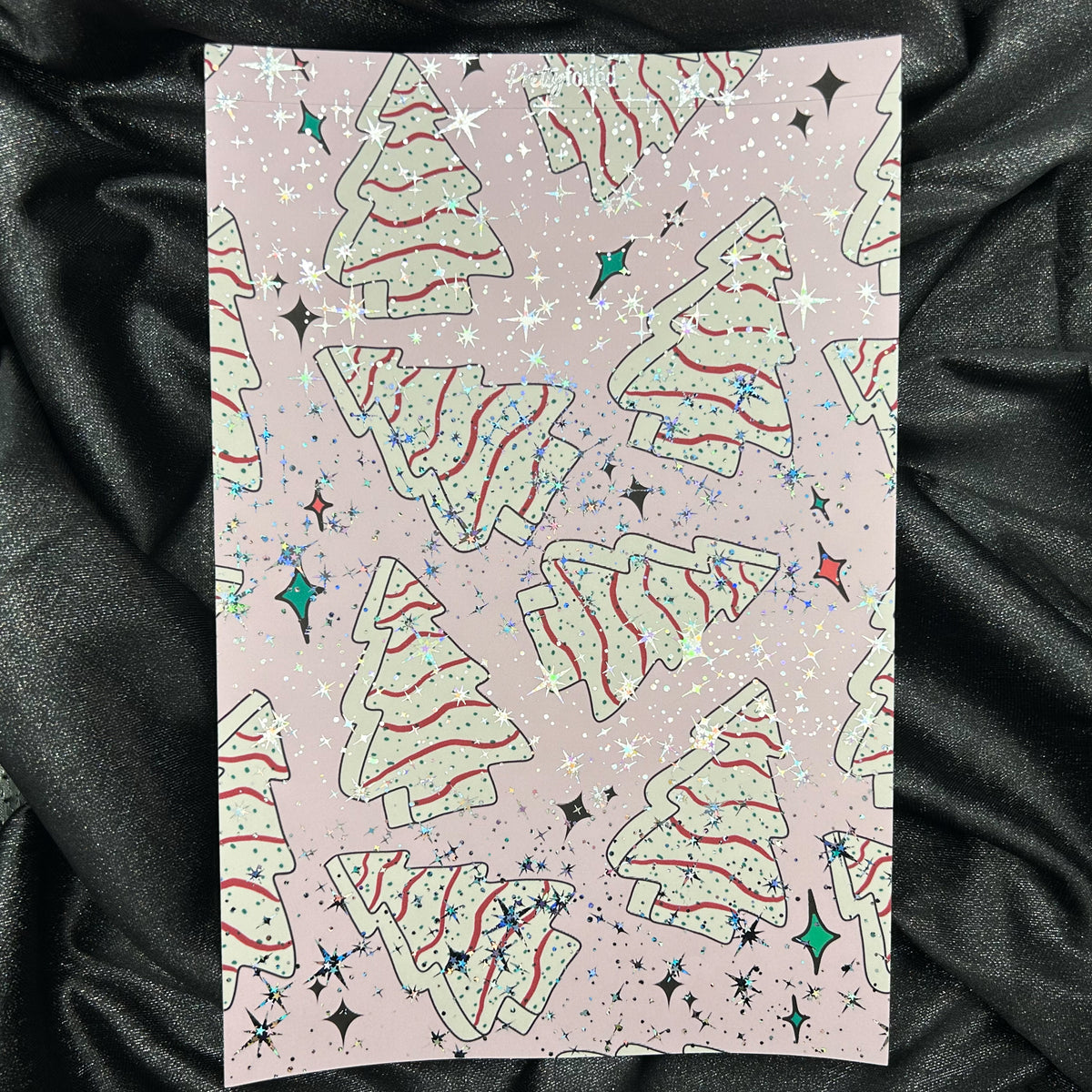 Christmas Cake | Holiday Foiled A5 Background Paper
