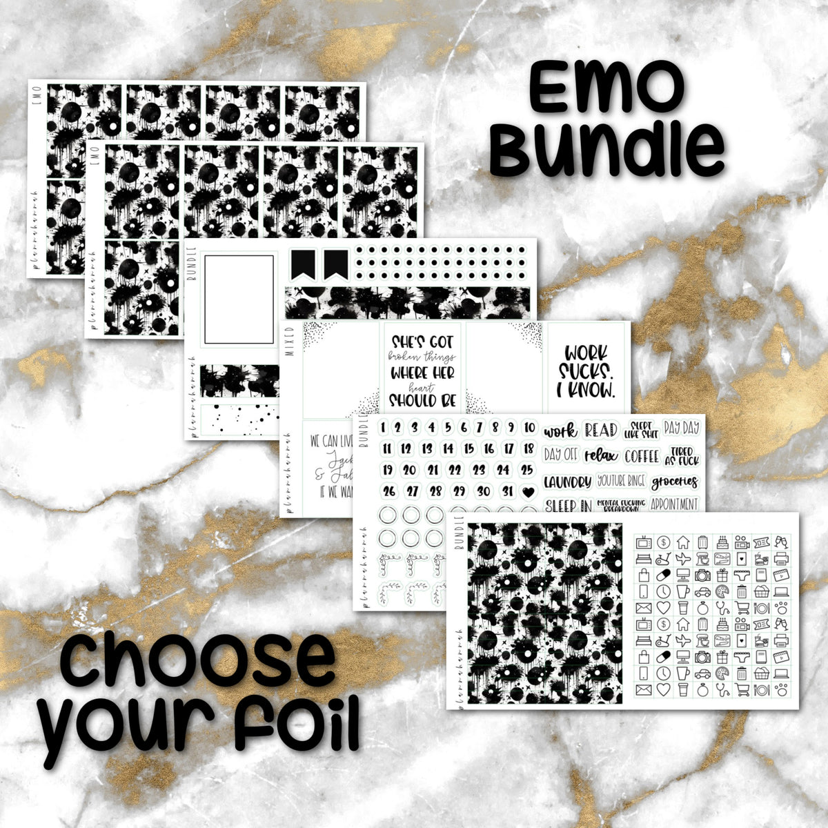 Emo | Foiled Sticker Bundle