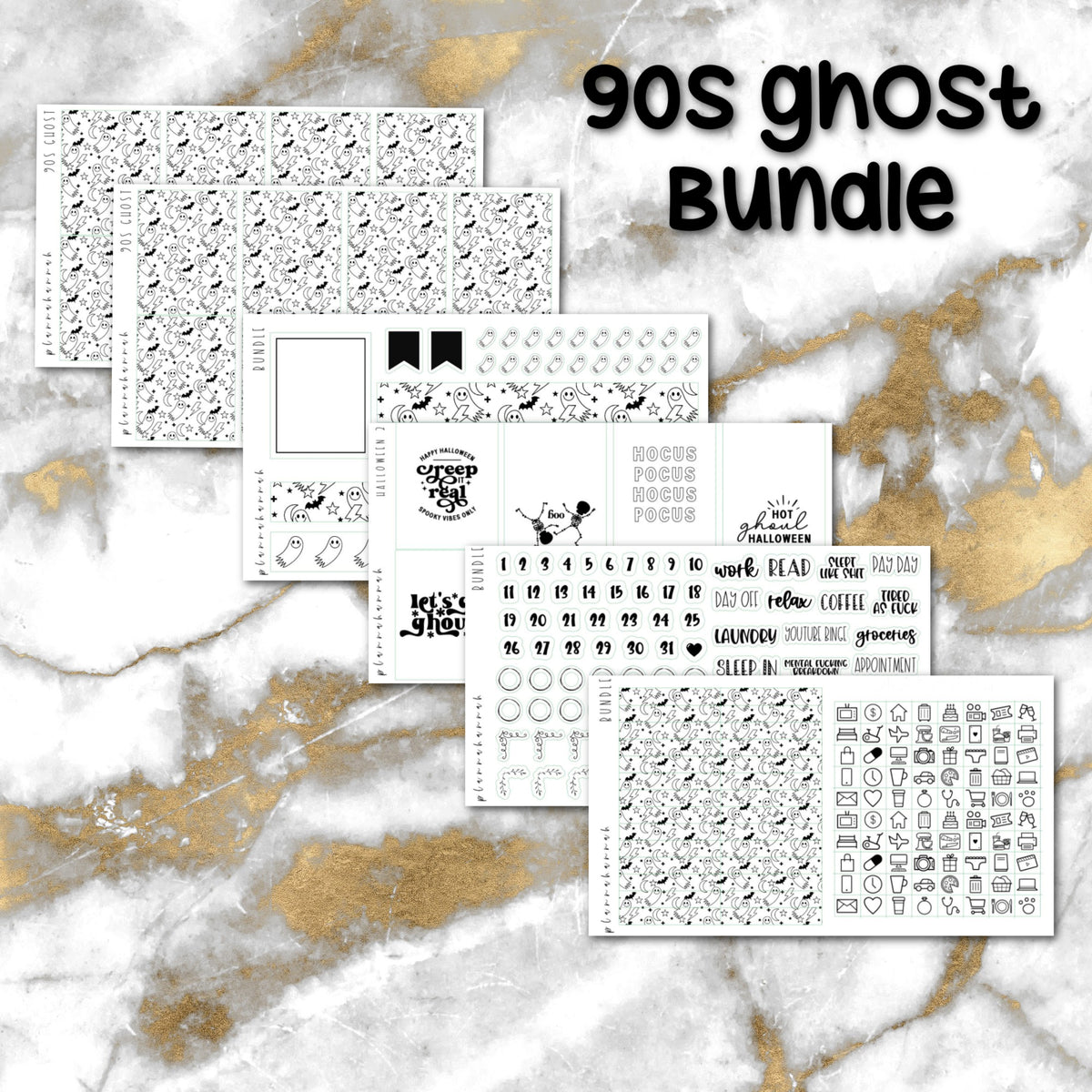 90s Ghost Bundle | Foiled Halloween Sticker Bundle