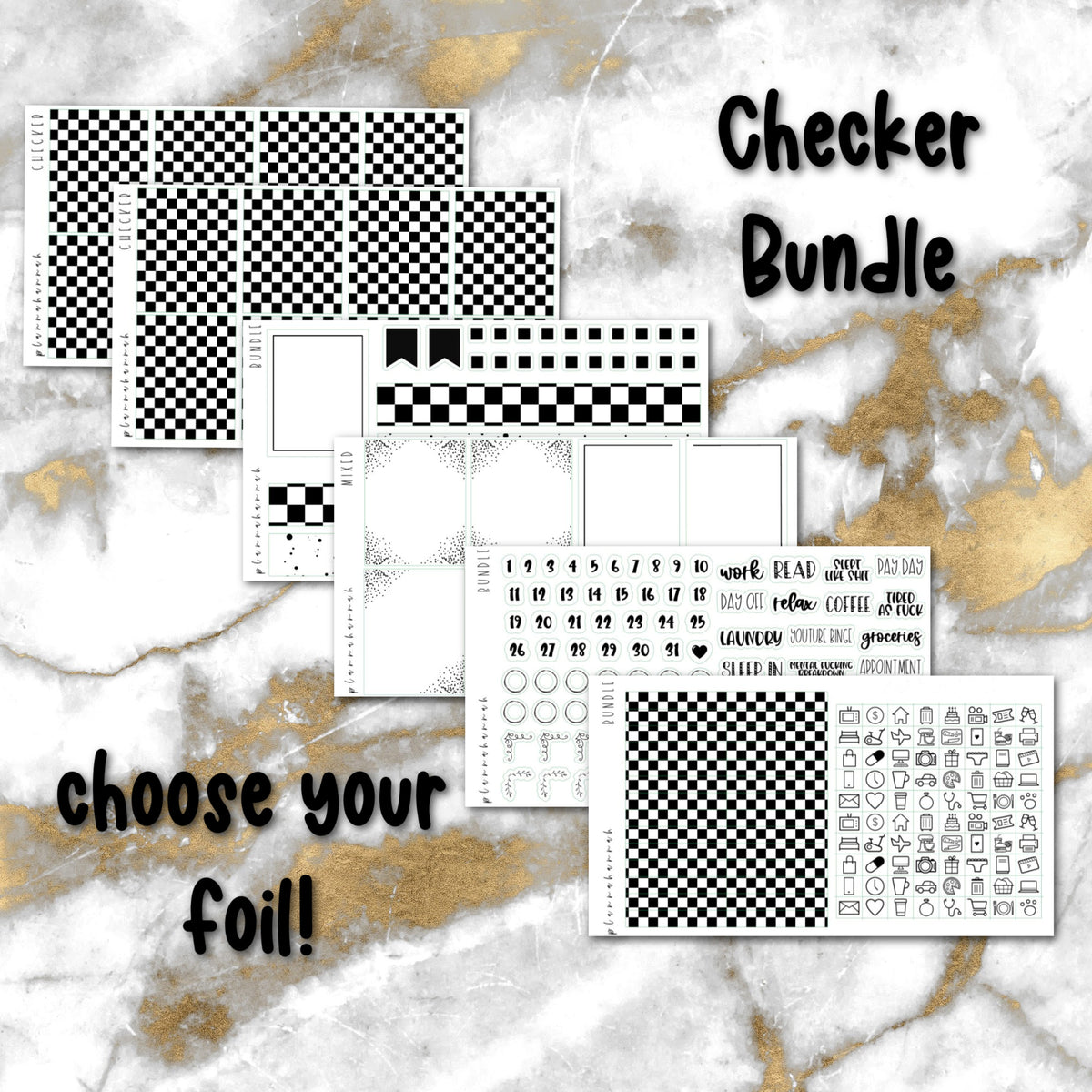 Checker | Foiled Sticker Bundle