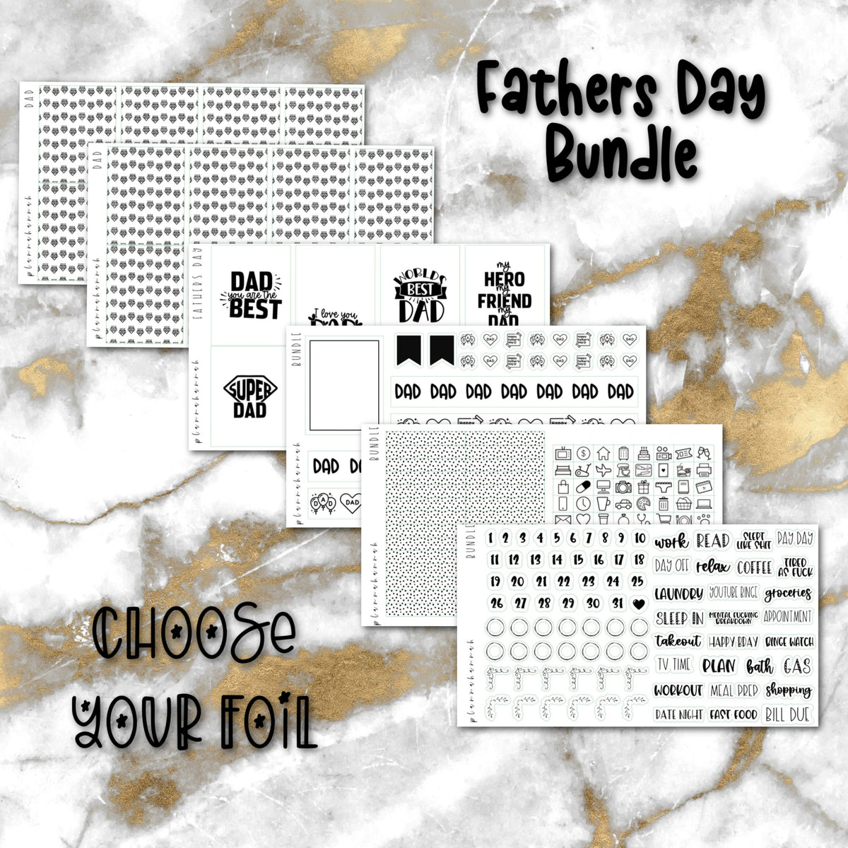 Fathers Day | Foiled Sticker Bundle