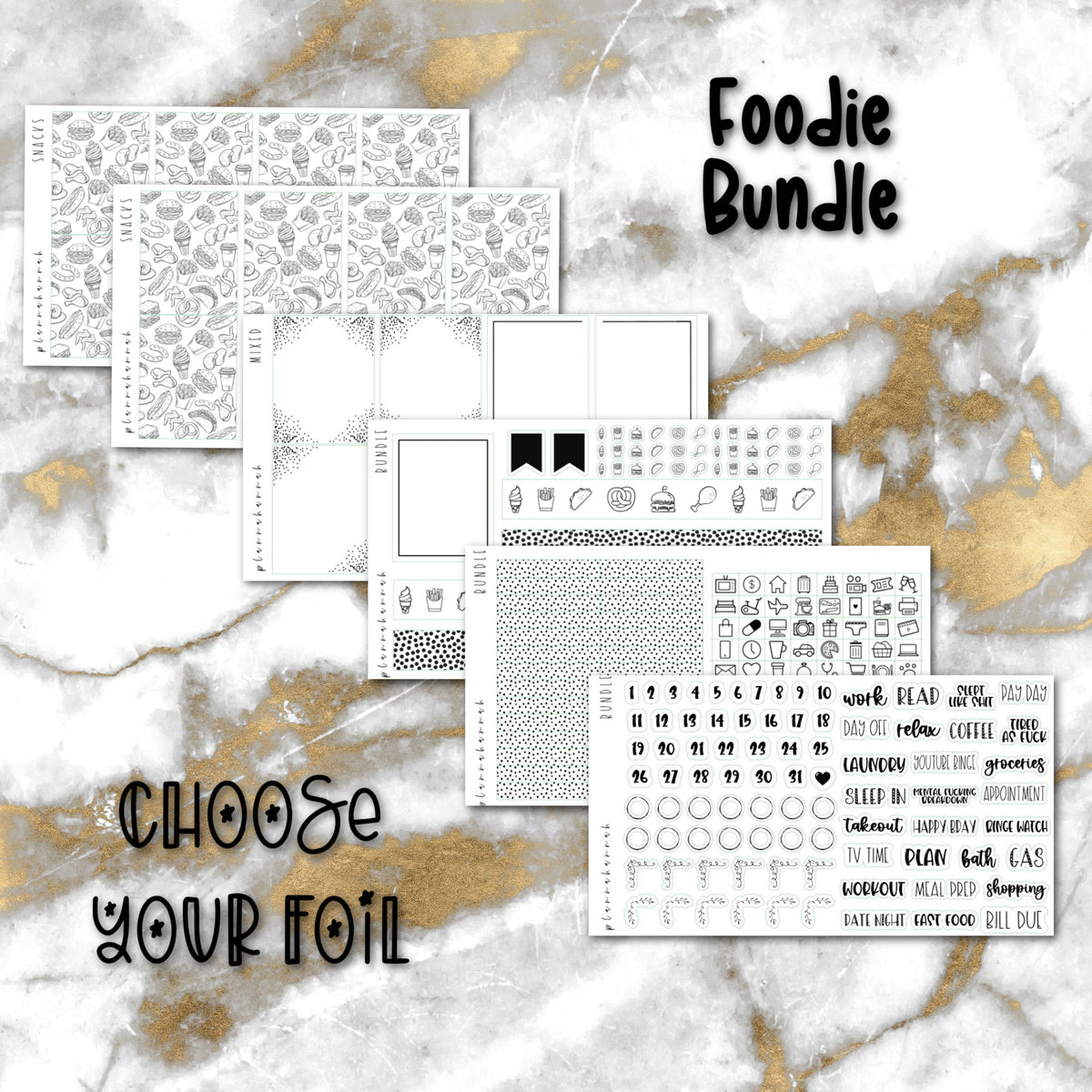 Foodie | Foiled Sticker Bundle