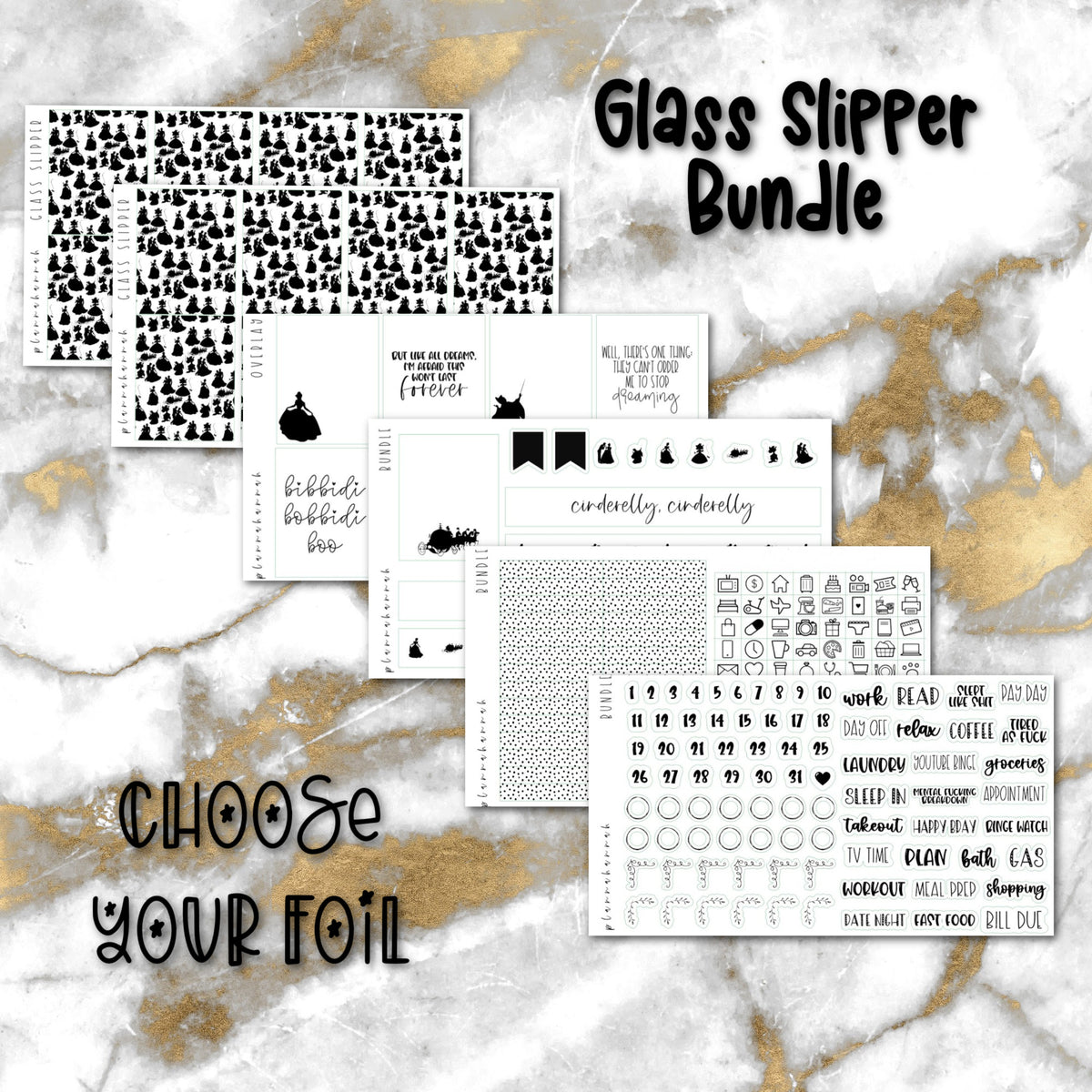 Glass Slipper | Foiled Fandom Sticker Bundle