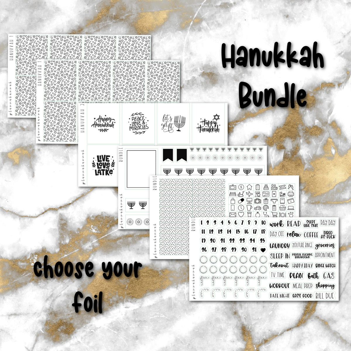 Hanukkah | Foiled Holiday Sticker Bundle