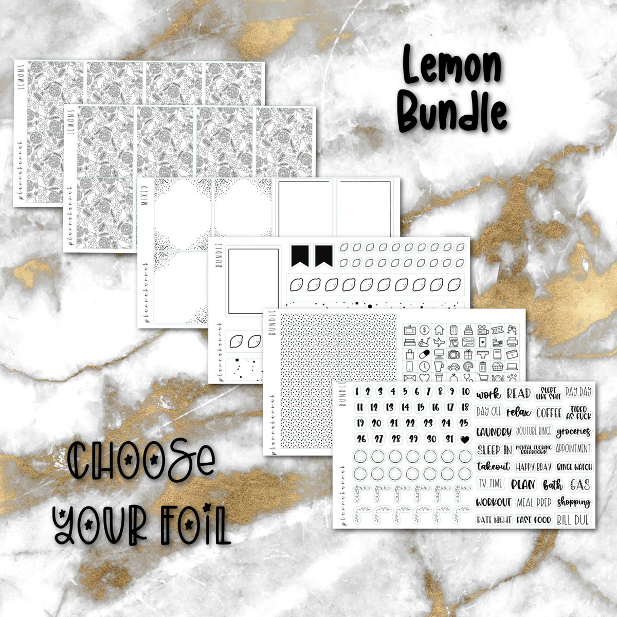 Lemon | Foiled Sticker Bundle