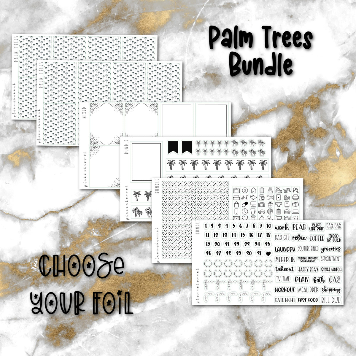 Palm Trees | Foiled Sticker Bundle