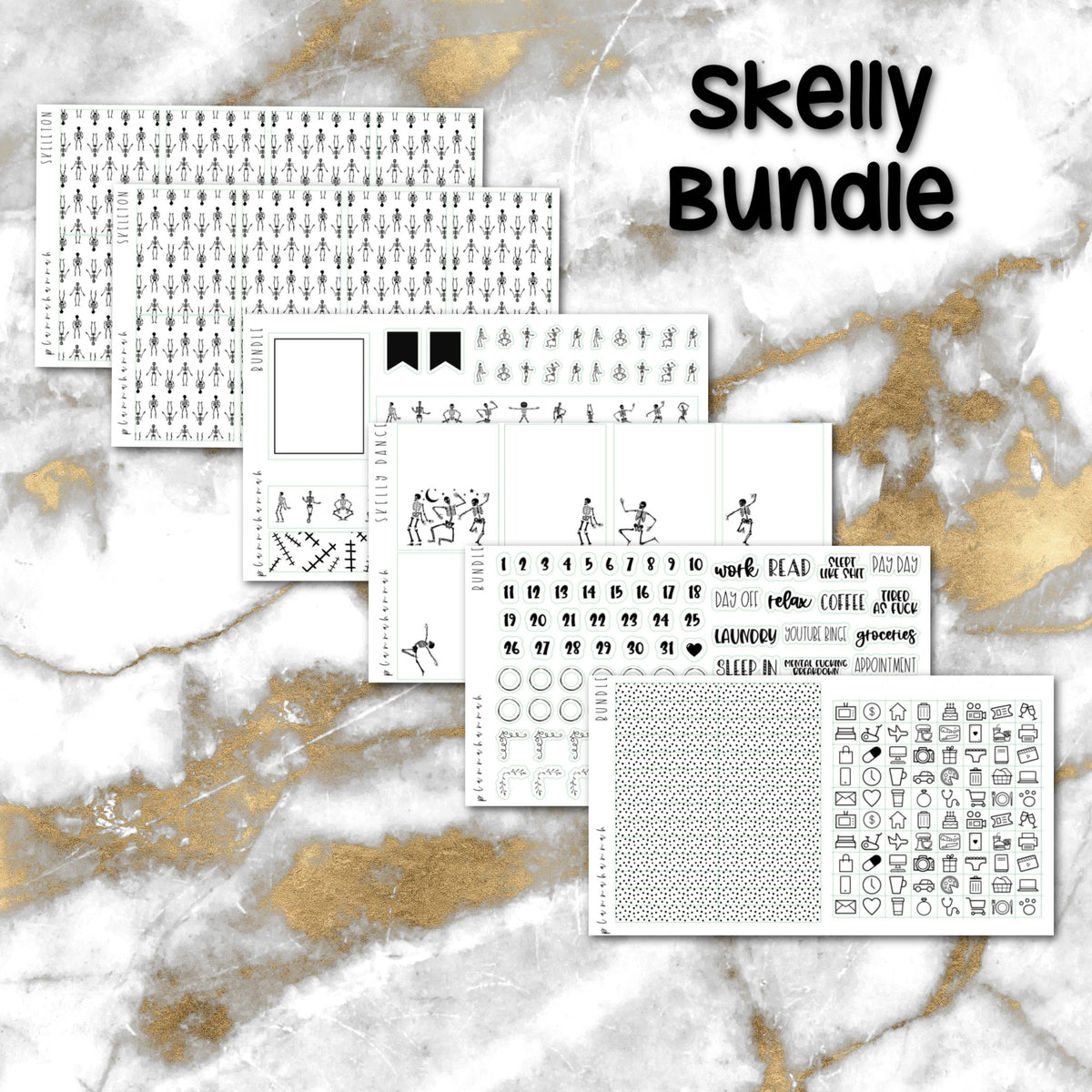 Skelly Bundle | Foiled Halloween Sticker Bundle