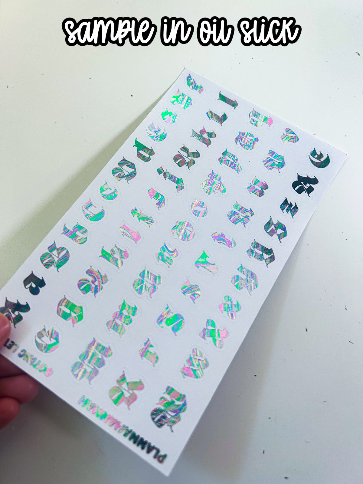 Gothic Letters | Foiled White Background Journal Deco