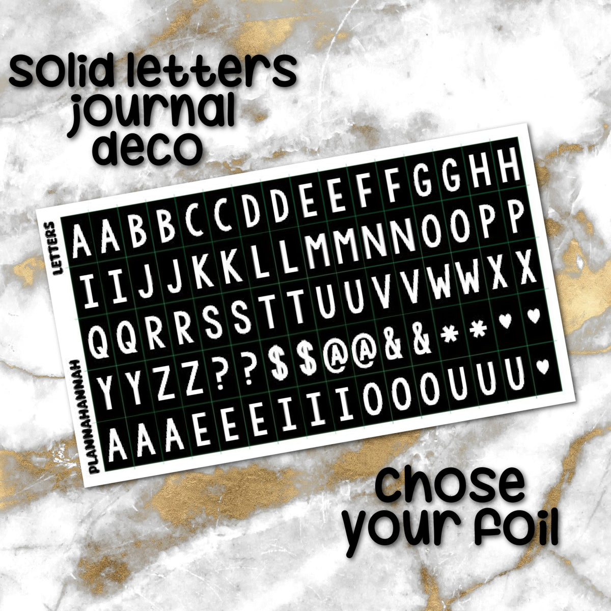 Solid Letters | Foiled Journal Deco