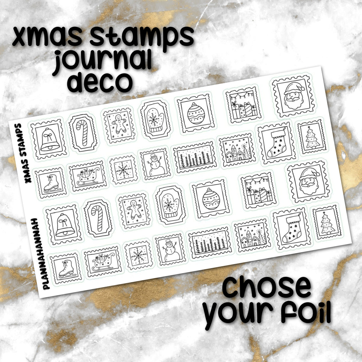 Xmas Stamps | Foiled Journal Deco