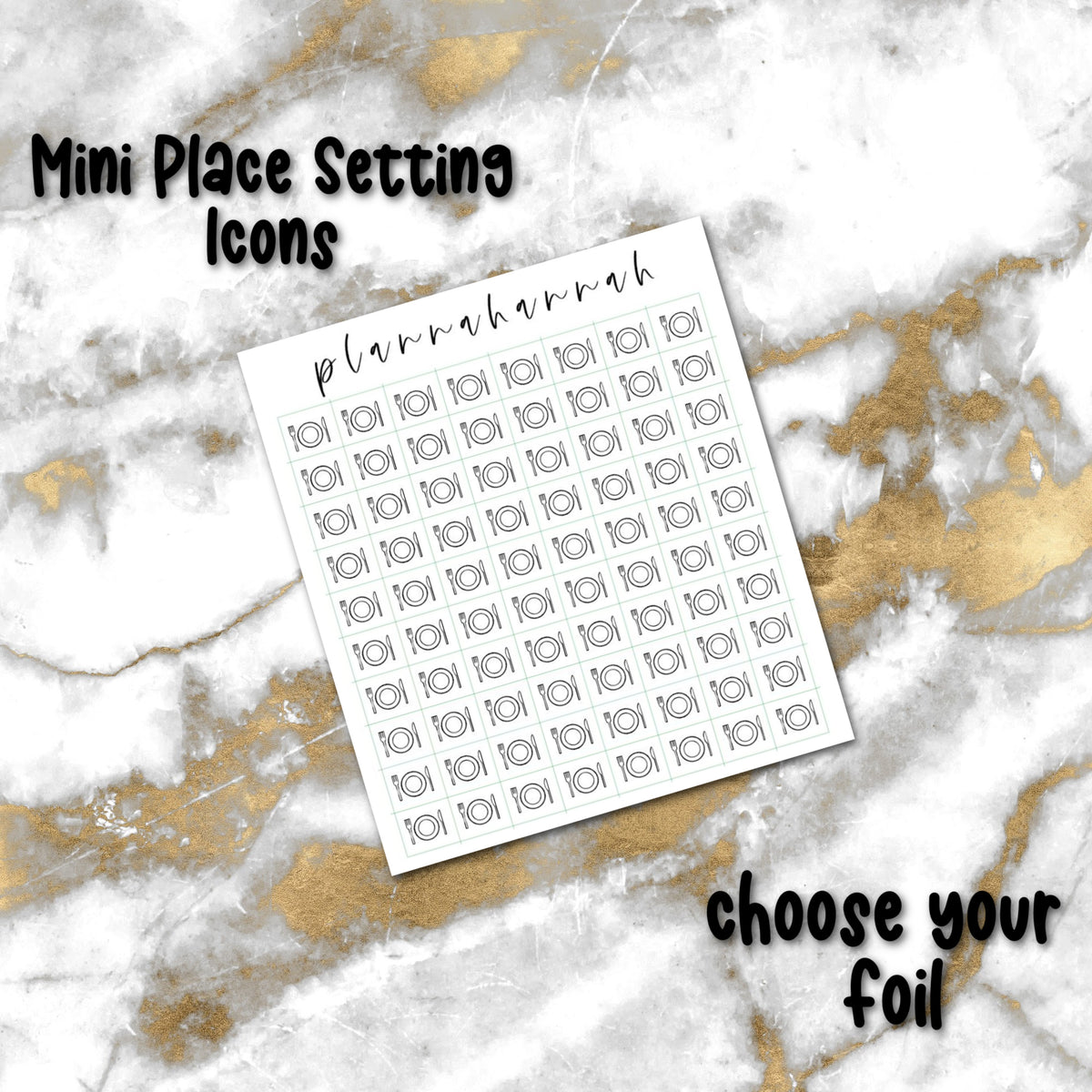 Mini Place Setting | Foiled Icons