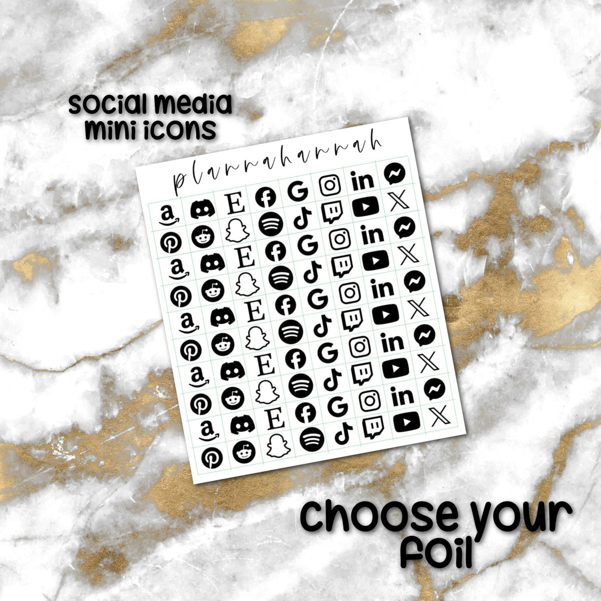 Mini Social Media | Foiled Icons