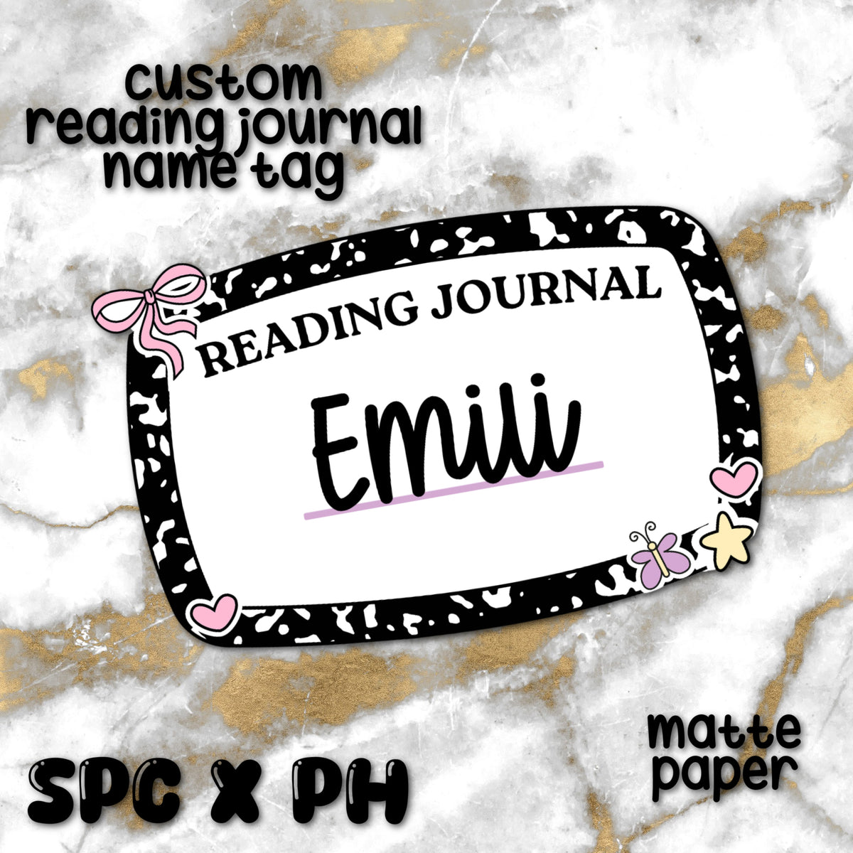 Reading Journal Name Tag | Collab Journal Deco