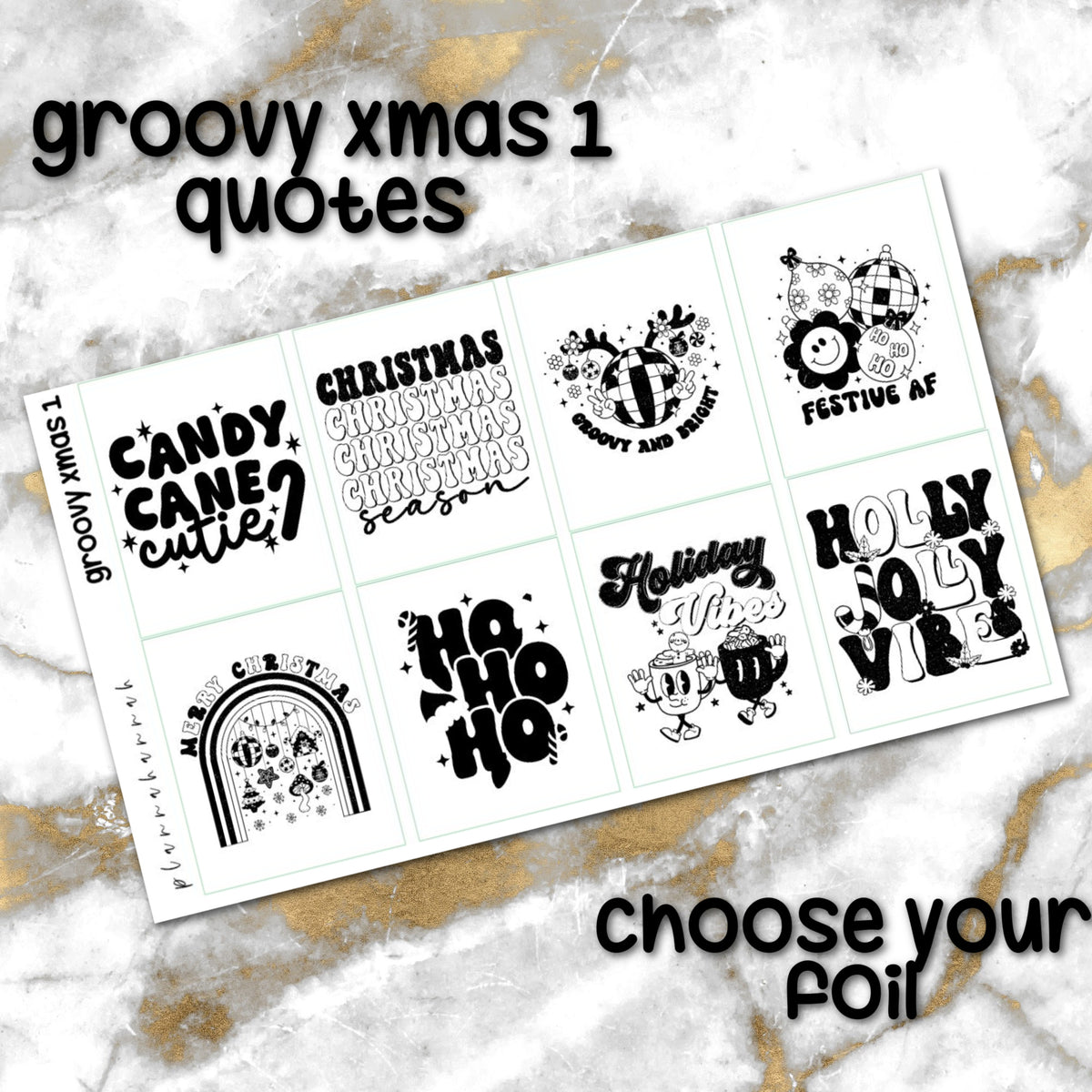 Groovy Xmas 1 | Foiled Holiday Quotes