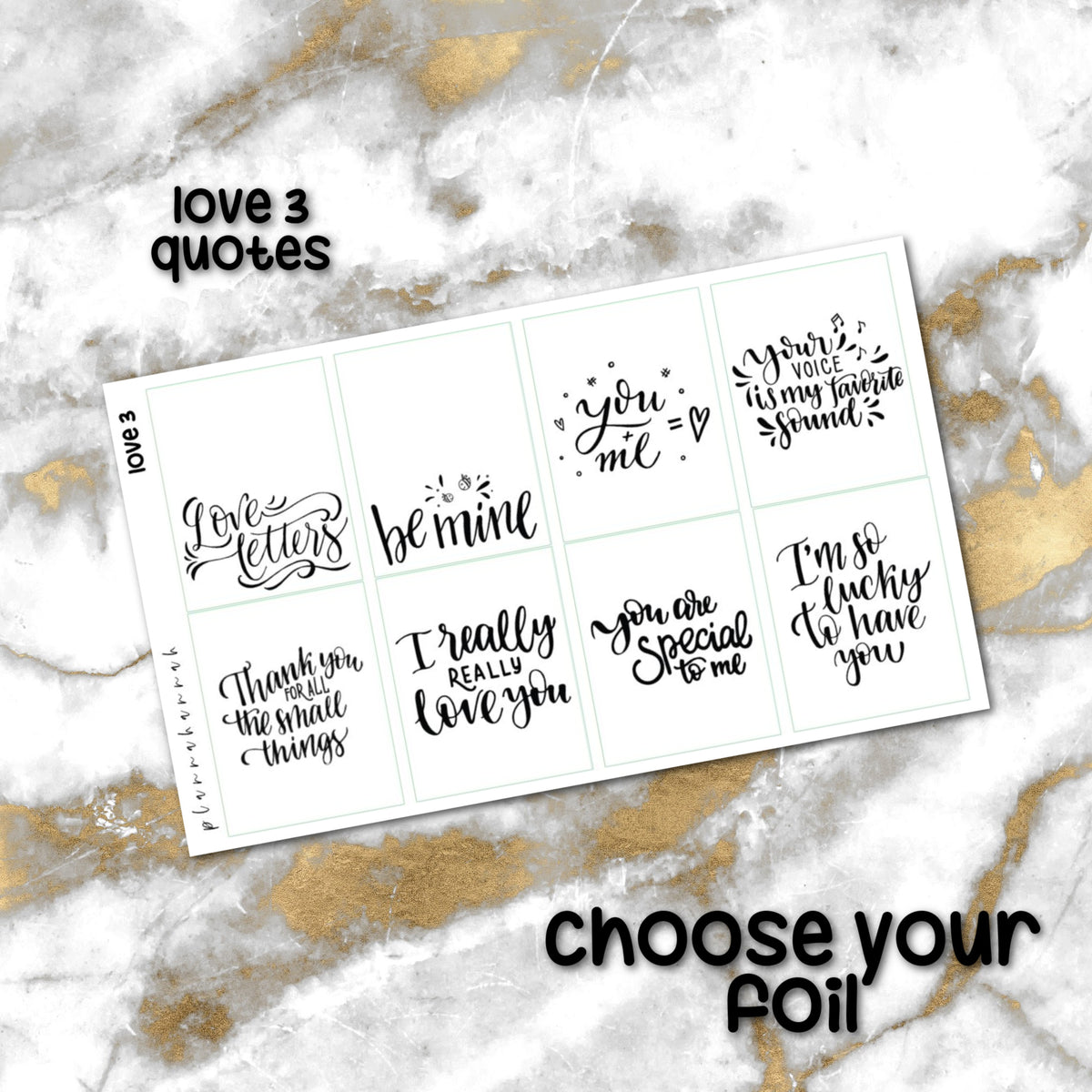 Love 3 | Foiled Quote
