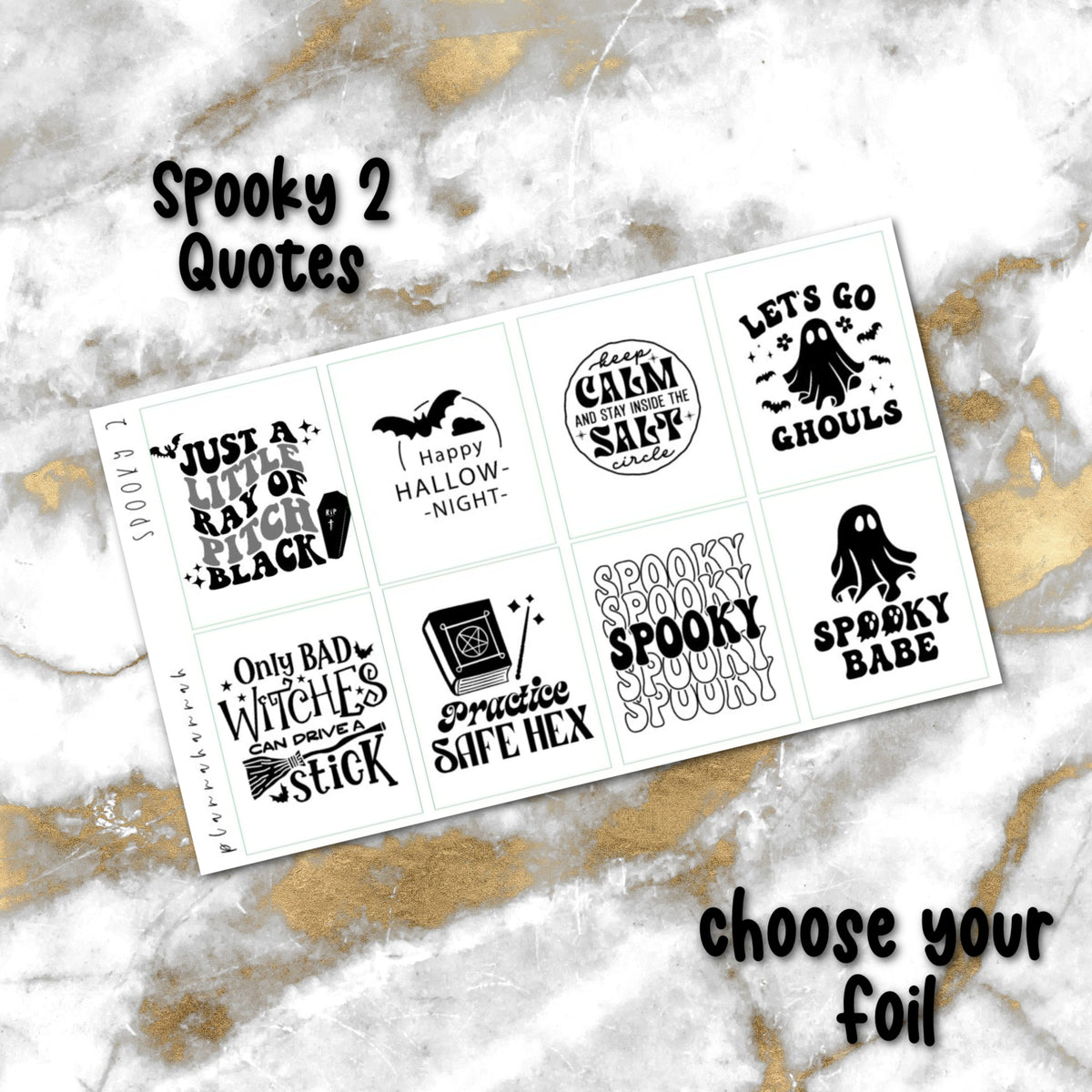 Spooky 2 | Foiled Halloween Quotes