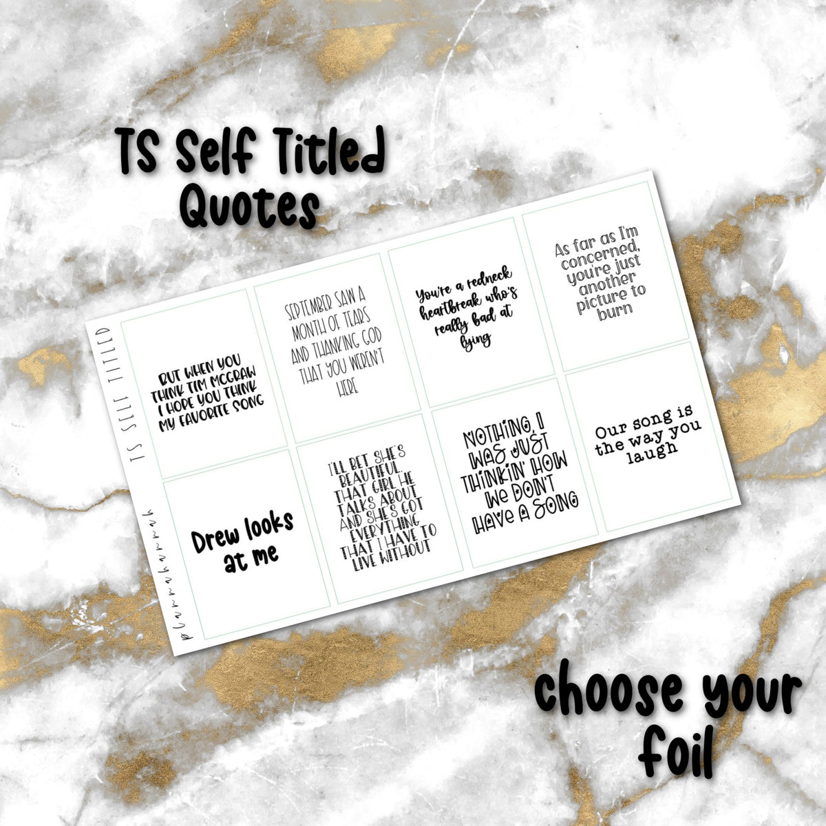 TS Self Titled | Foiled Fandom Quotes