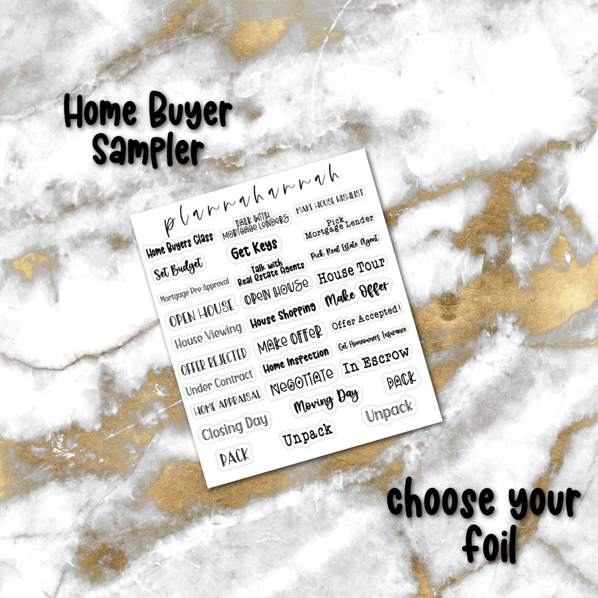 Home Buyer | Foiled Script Sampler