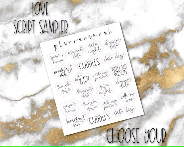 Love | Foiled Script Sampler