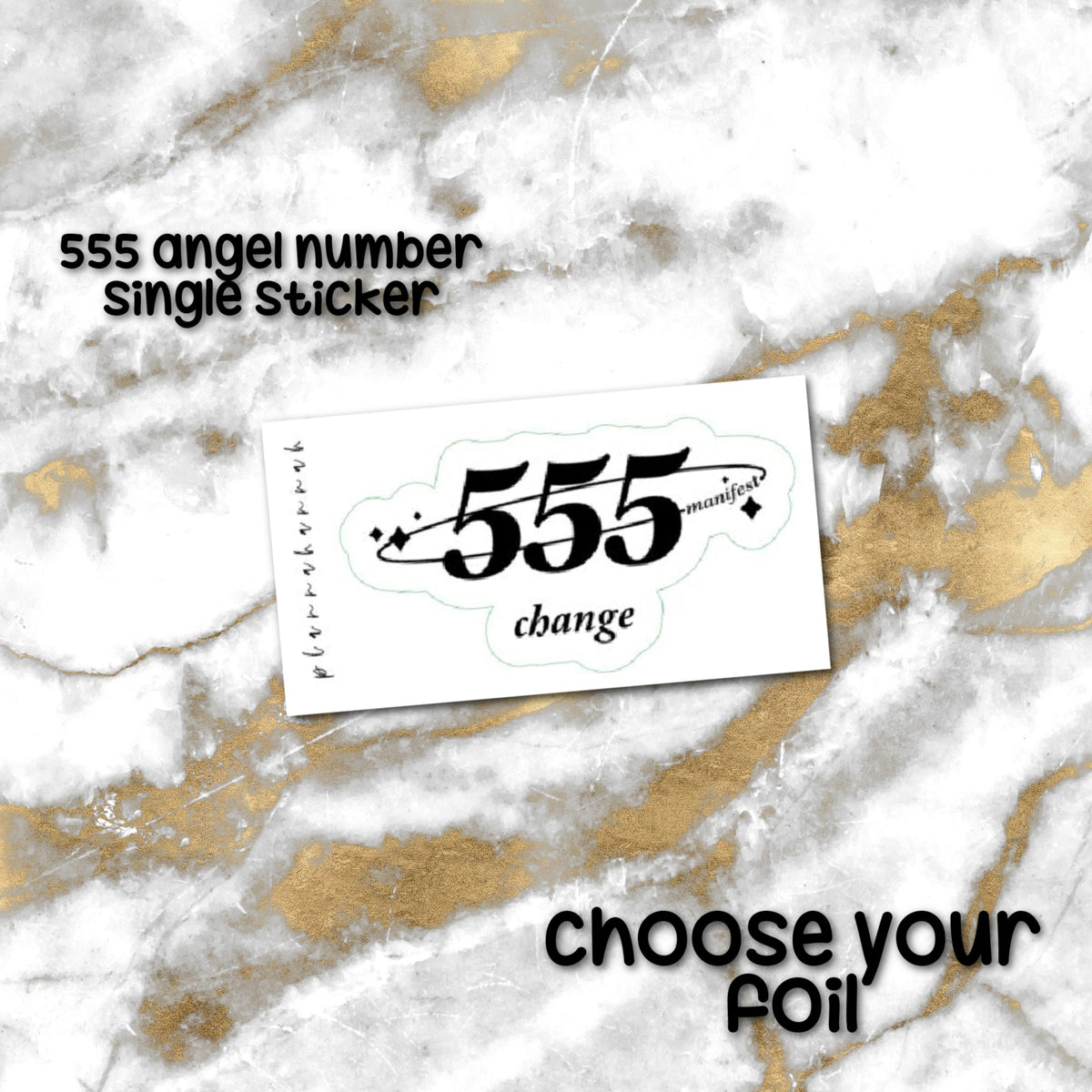 555 Angel Number | Foiled Single Sticker *NOT WATERPROOF*