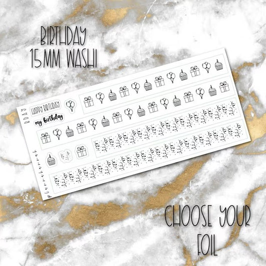 Birthday | 15mm Washi Overlay