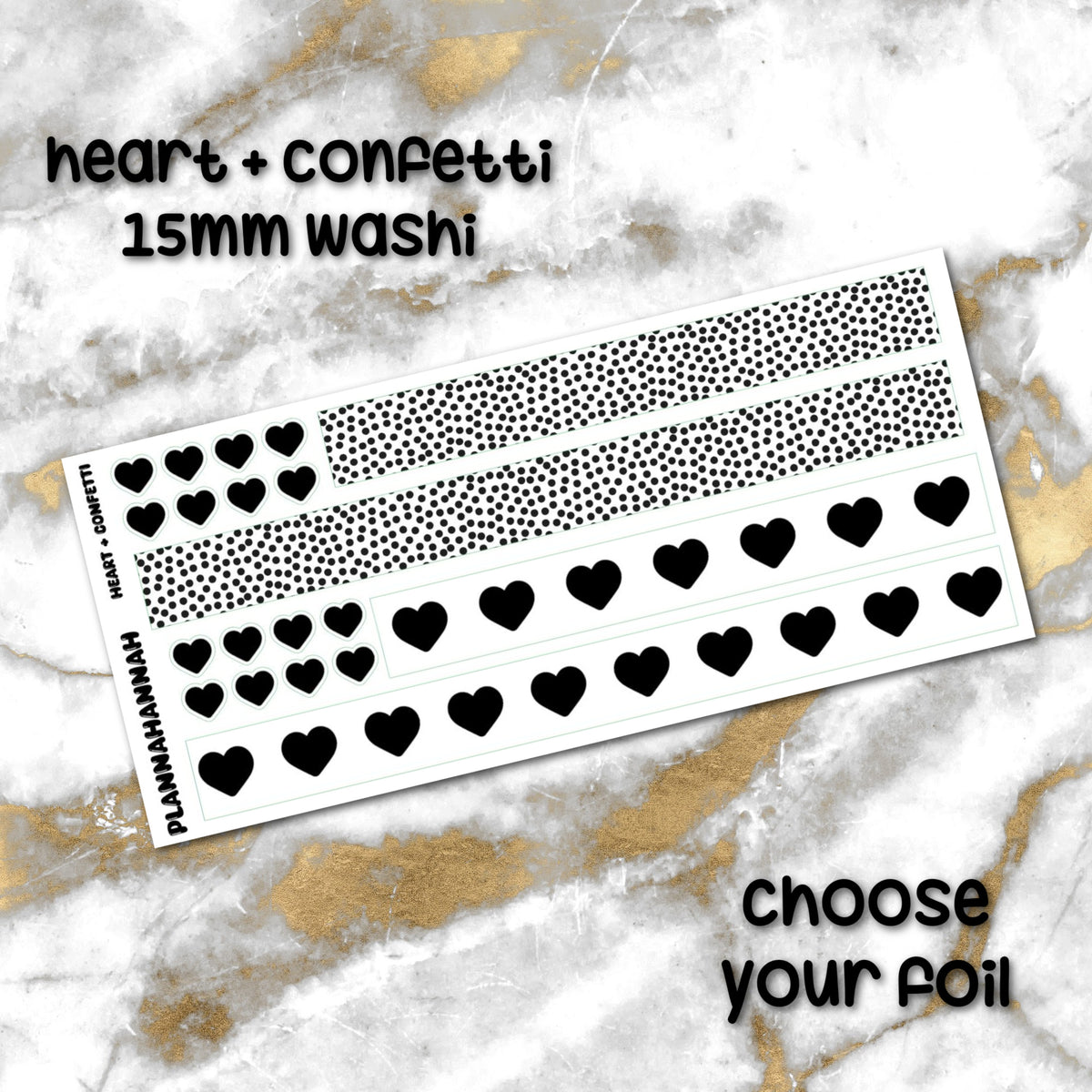 Heart + Confetti | 15mm Washi Overlay