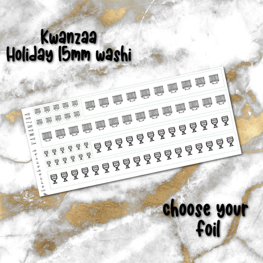 Kwanzaa | Foiled Holiday 15mm Washi Overlay