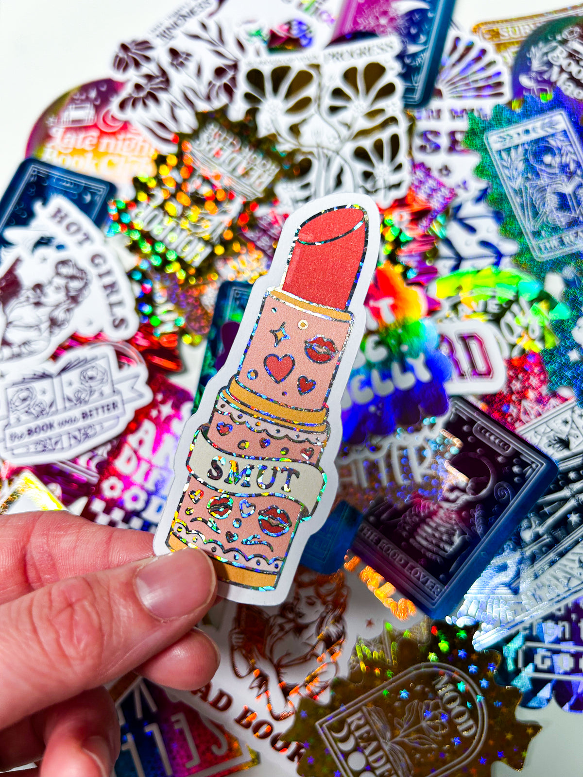Smut Lipstick | Holographic Foiled Die Cut *NOT WATERPROOF*