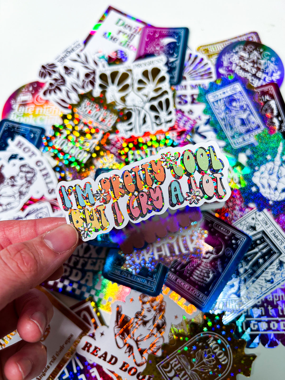 I Cry A Lot | Holographic Foiled Die Cut *NOT WATERPROOF*