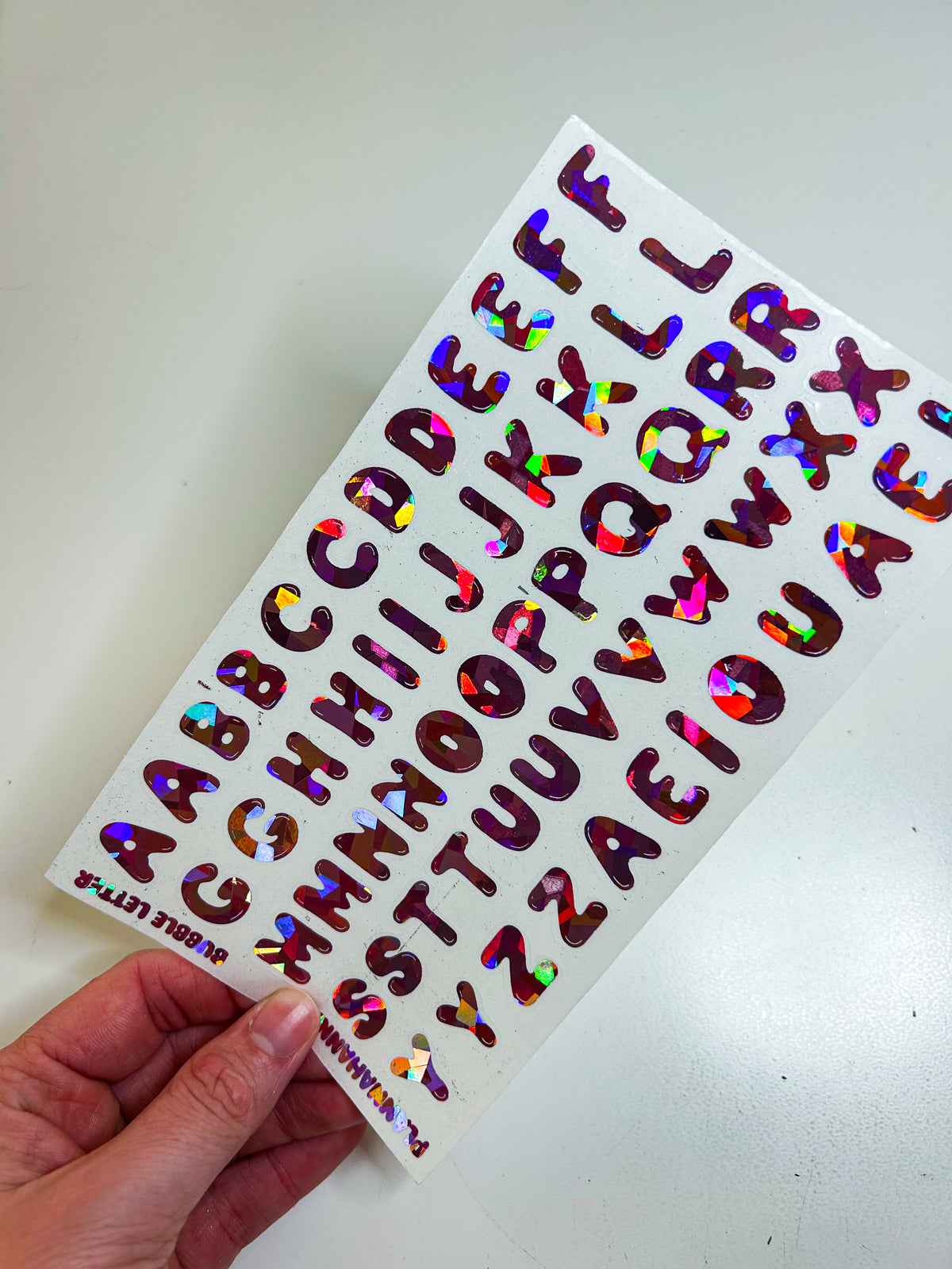 Bubble Letter | Foiled White Background Journal Deco