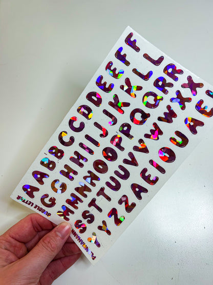 Bubble Letter | Foiled White Background Journal Deco