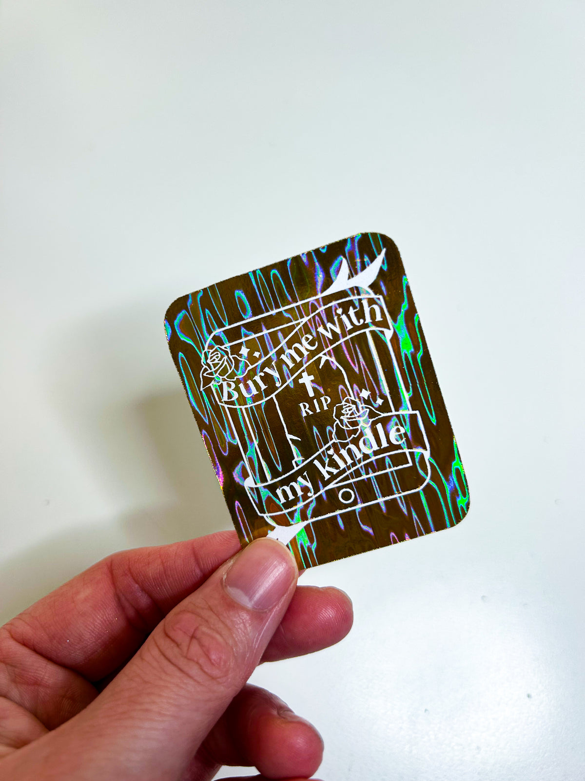 Bury Me With E-Reader | Foiled Die Cut Sticker *NOT WATERPROOF*