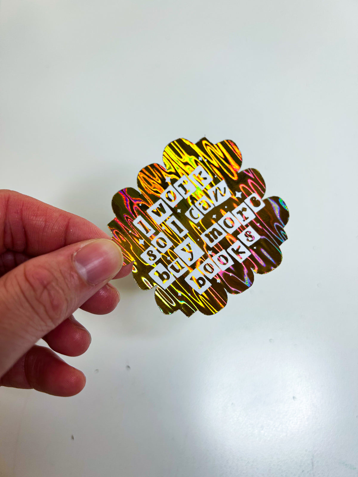 Work for Books | Foiled Die Cut Sticker *NOT WATERPROOF*