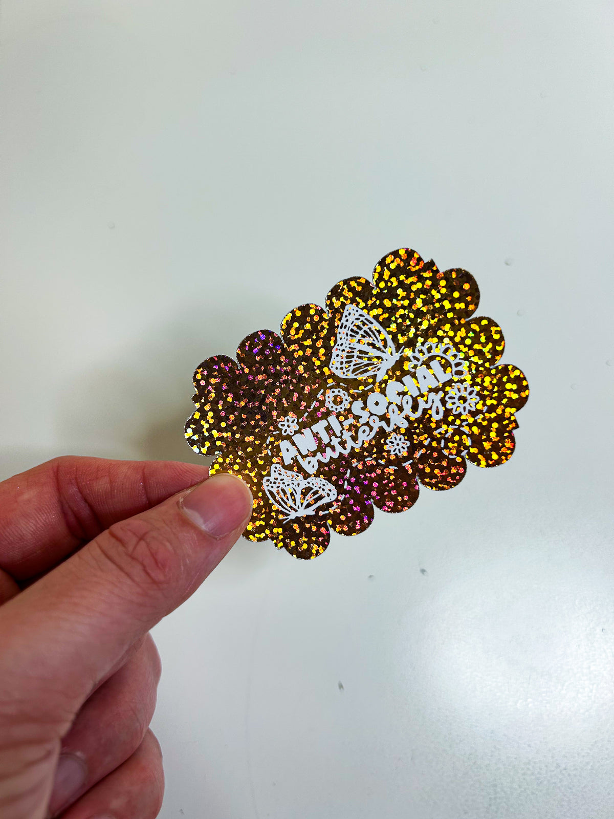 Anti-Social Butterfly | Foiled Die Cut Sticker *NOT WATERPROOF*