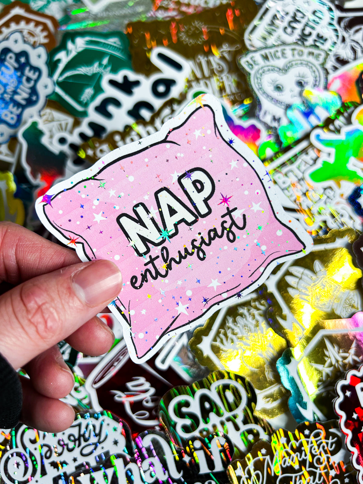 Nap Enthusiast | Holographic Foiled Die Cut *NOT WATERPROOF*
