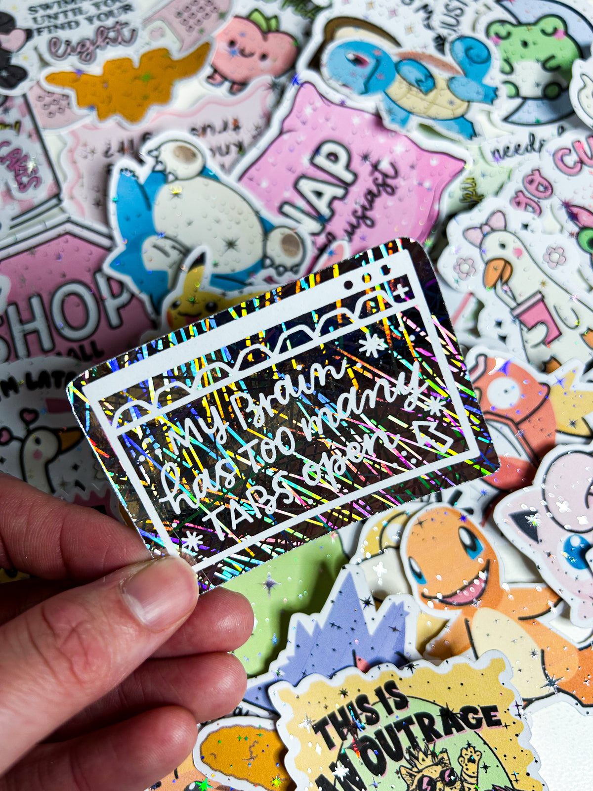 My Brain Has Too Many Tabs Open | Foiled Die Cut Sticker *NOT WATERPROOF*